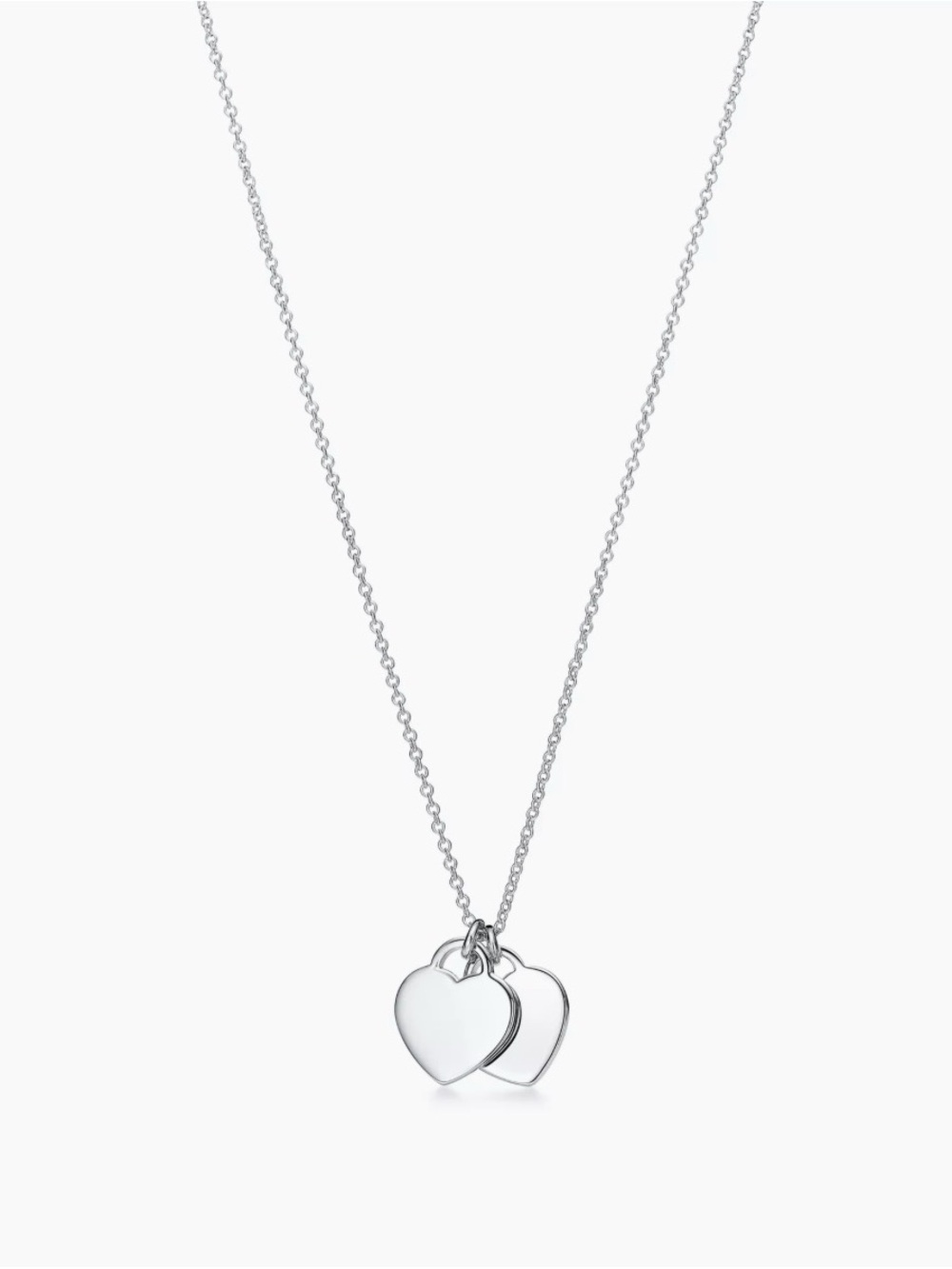 Tiffany & Co. Sterling Silver Double Heart Necklace - Picture 3 of 6